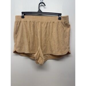 Offline By Aerie Women's XL Smiley Face Terry Cloth‎ Beige Shorts#43